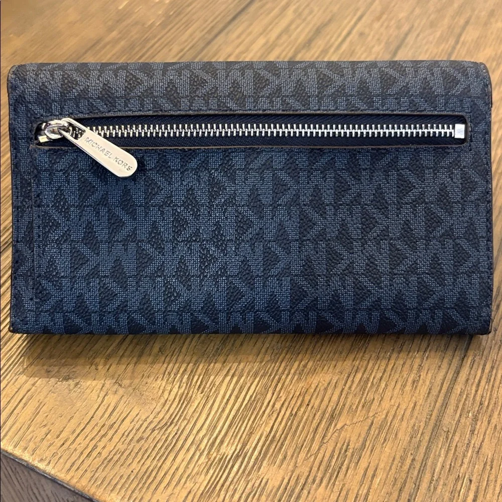 Michael Kors Navy Monogram Wallet - Picture 4 of 5